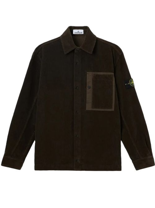 Camicia a maniche lunghe con logo Stone Island Stone Island | L2S15 1200016 S0212V0078 COAL GREY